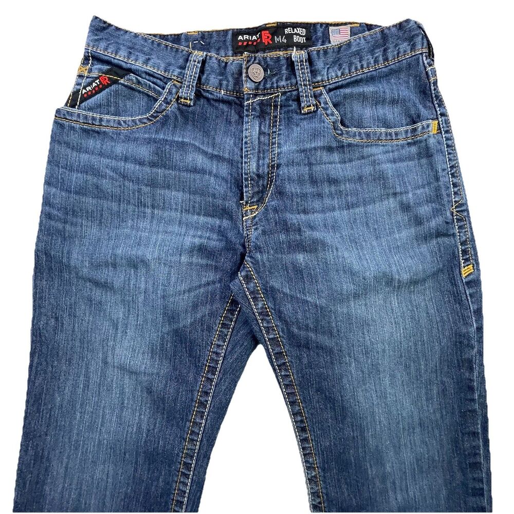 Ariat FR M4 Relaxed Boot Cut Jeans 31x30 Blue Denim Flame Resistant Workwear
